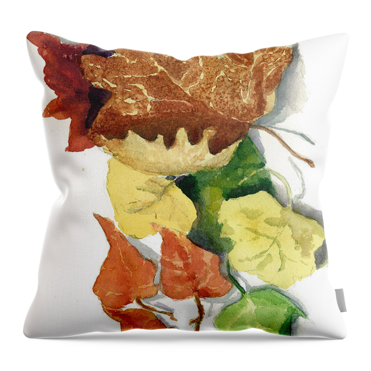 Nature Throw Pillow featuring the painting Autumn Leaves by Maria Hunt