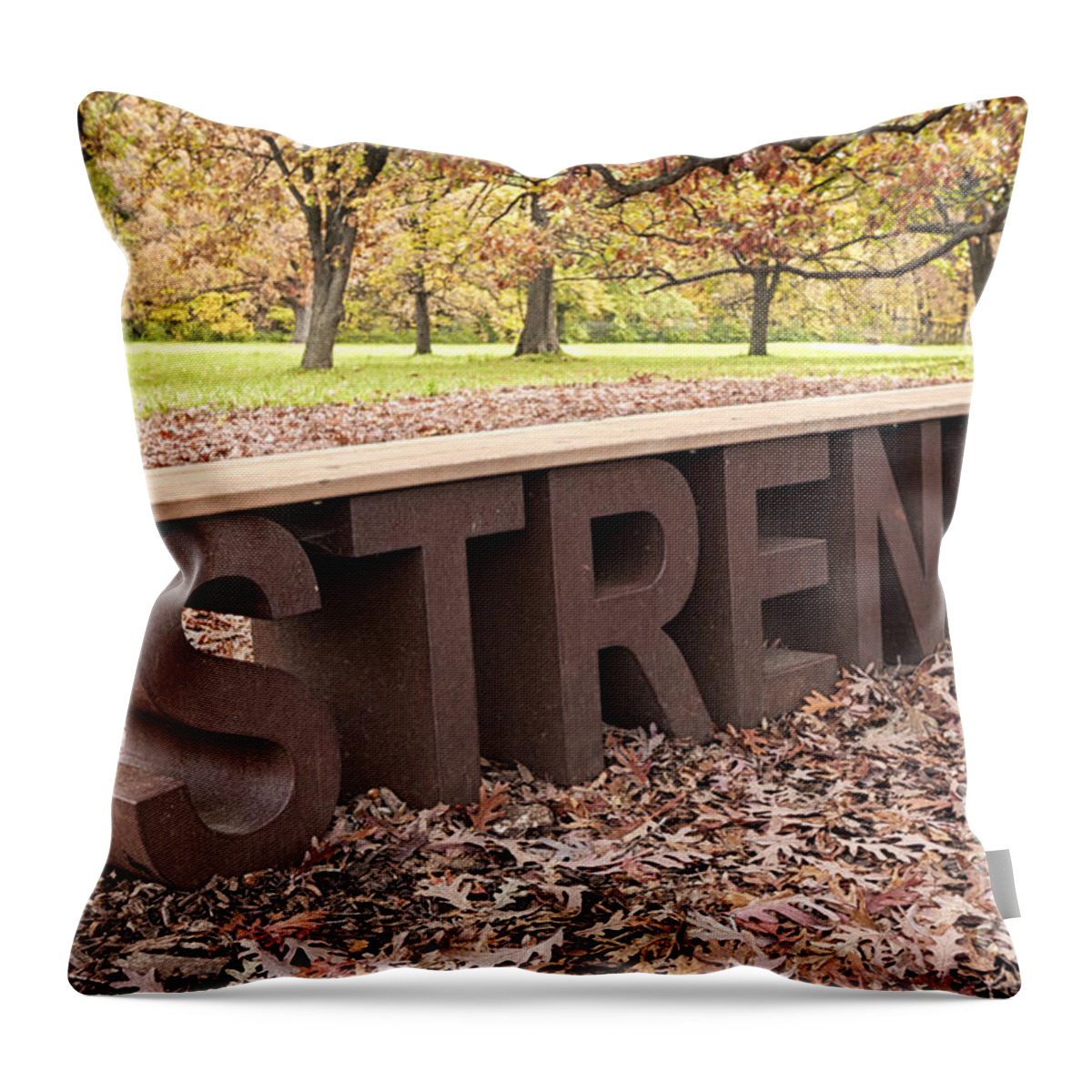 Strength Throw Pillow featuring the photograph Autumn Strength by Patty Colabuono