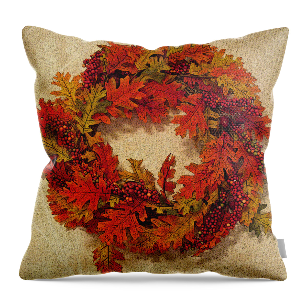 Autumn Throw Pillow featuring the photograph Autumn Wreath by Aimee L Maher ALM GALLERY