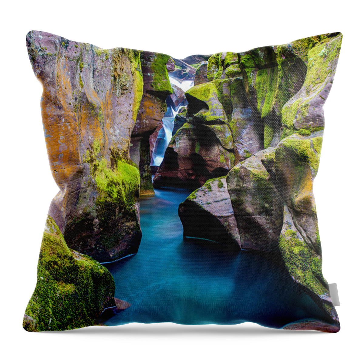 Glacier National Park Throw Pillow featuring the photograph Avalanche Gorge 1 of 4 by Adam Mateo Fierro