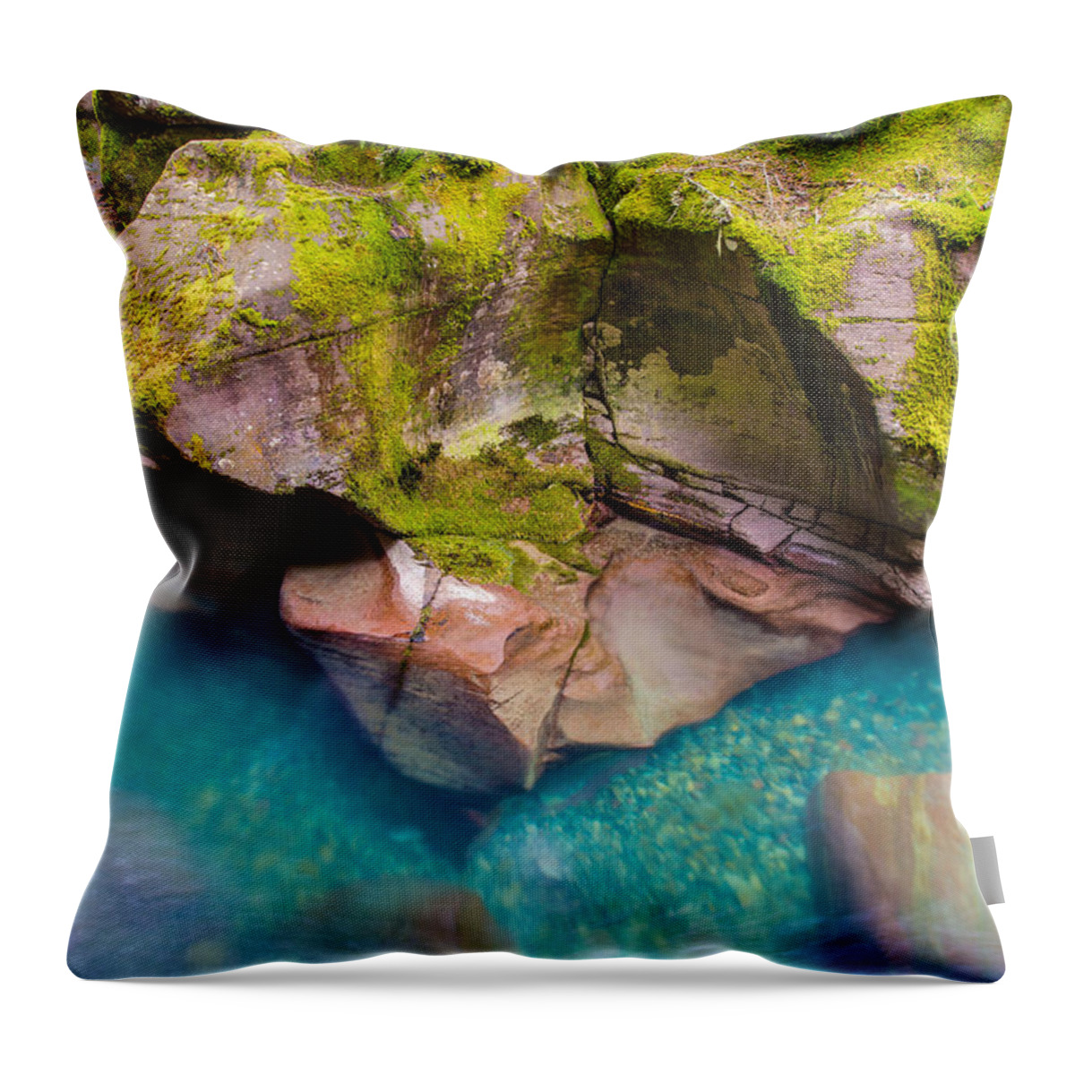 Glacier National Park Throw Pillow featuring the photograph Avalanche Gorge 2 of 4 by Adam Mateo Fierro