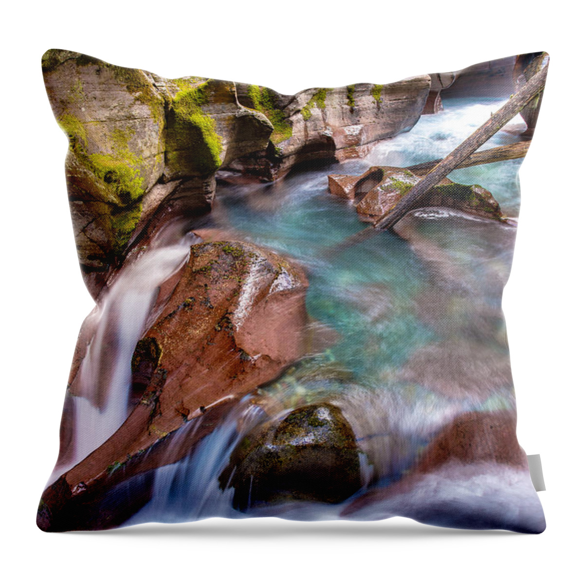 Glacier National Park Throw Pillow featuring the photograph Avalanche Gorge 4 of 4 by Adam Mateo Fierro