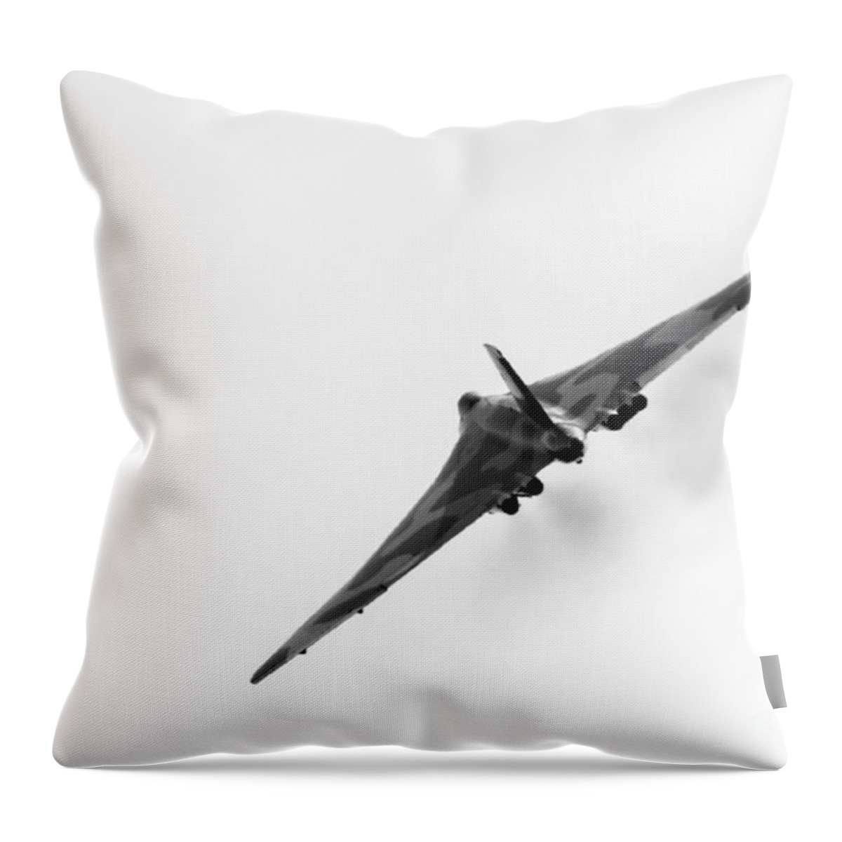 Vulcan Bomber Throw Pillow featuring the photograph Avro Vulcan XH558 by Airpower Art