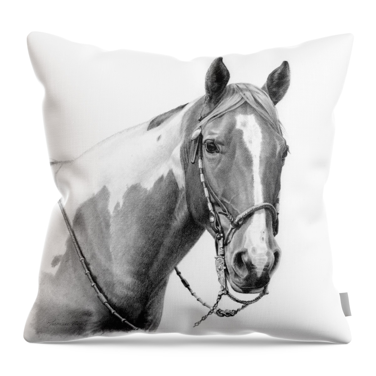 Michelle Grant Throw Pillow featuring the painting B and W study by JQ Licensing