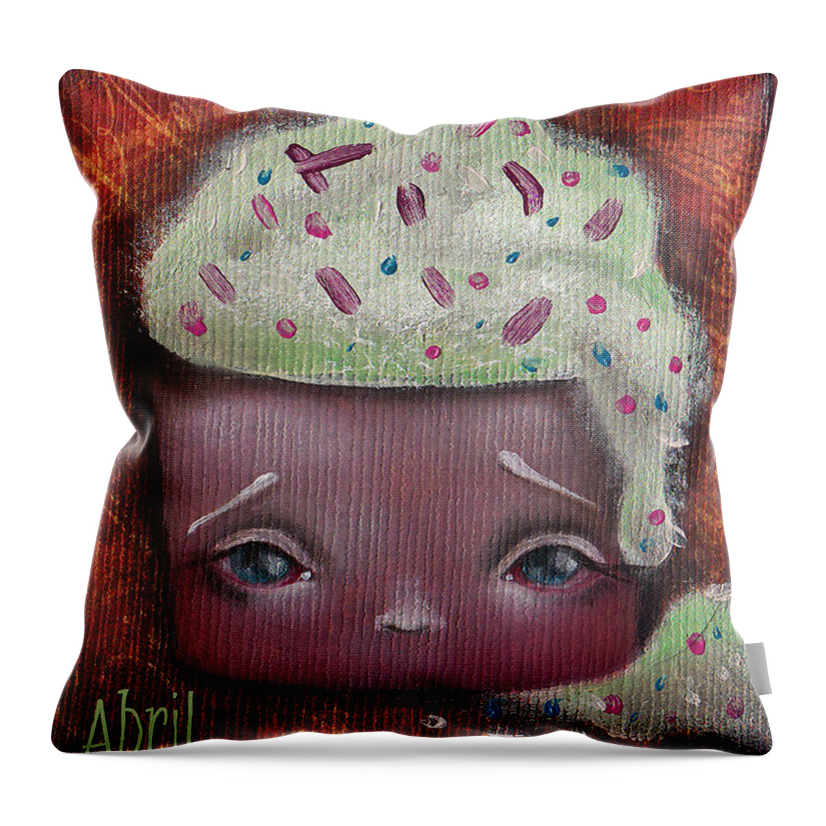 Cupcake Throw Pillow featuring the painting Baby Cakes II by Abril Andrade