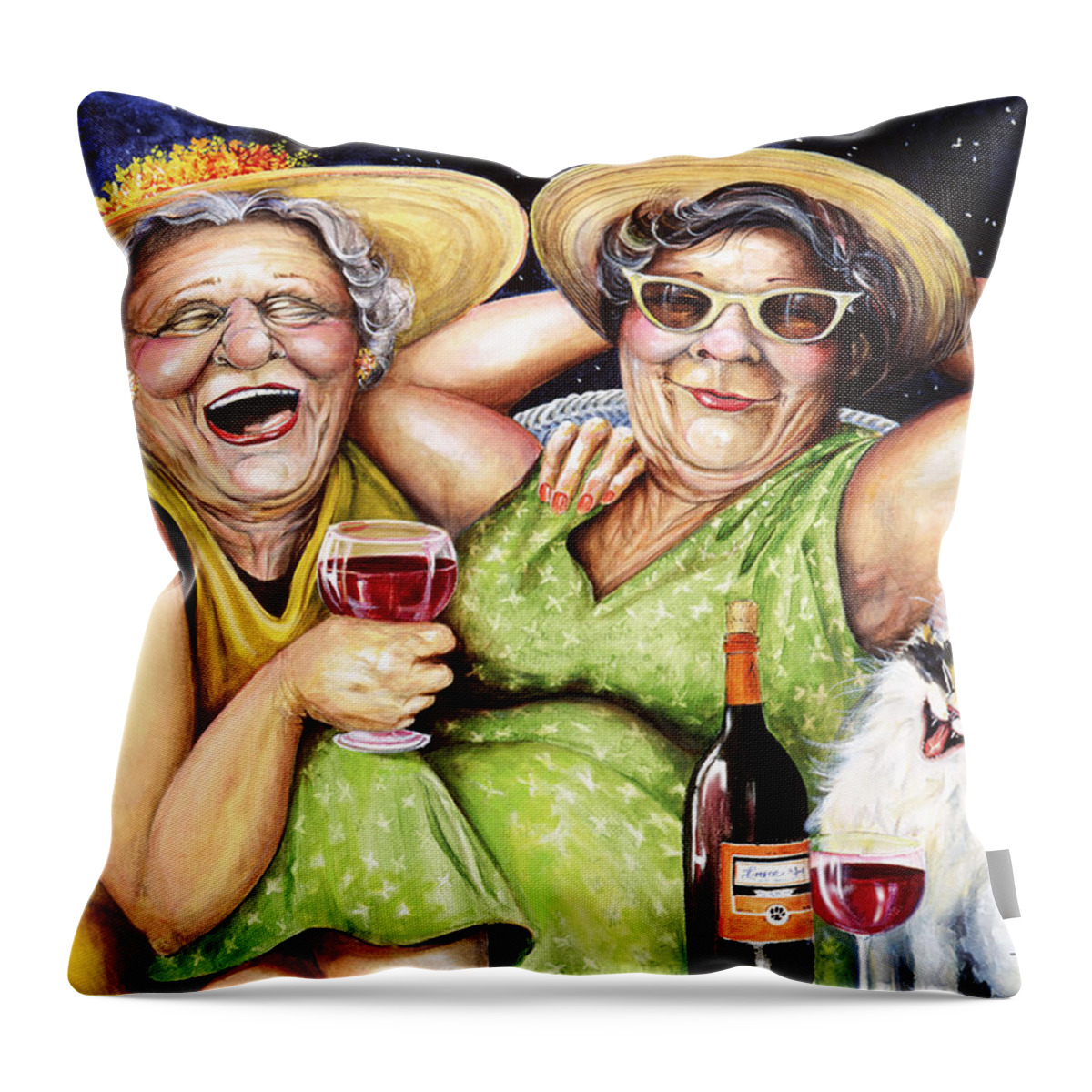 Whimsical Throw Pillow featuring the painting Bahama Mamas by Shelly Wilkerson