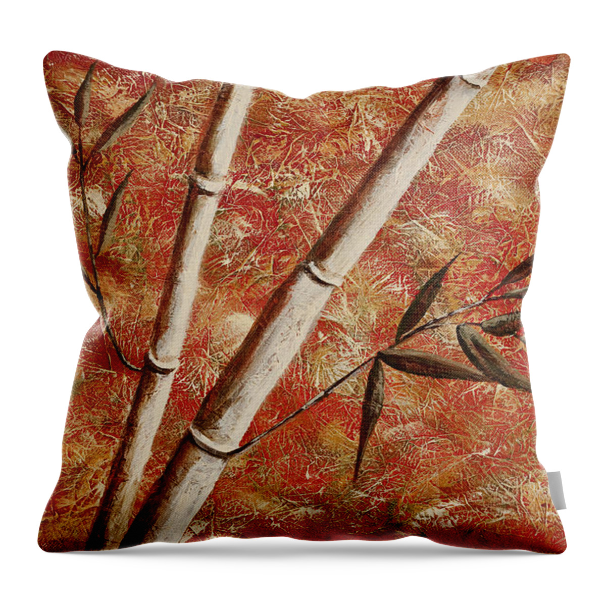 Bamboo Throw Pillow featuring the painting Bamboo 2 by Darice Machel McGuire