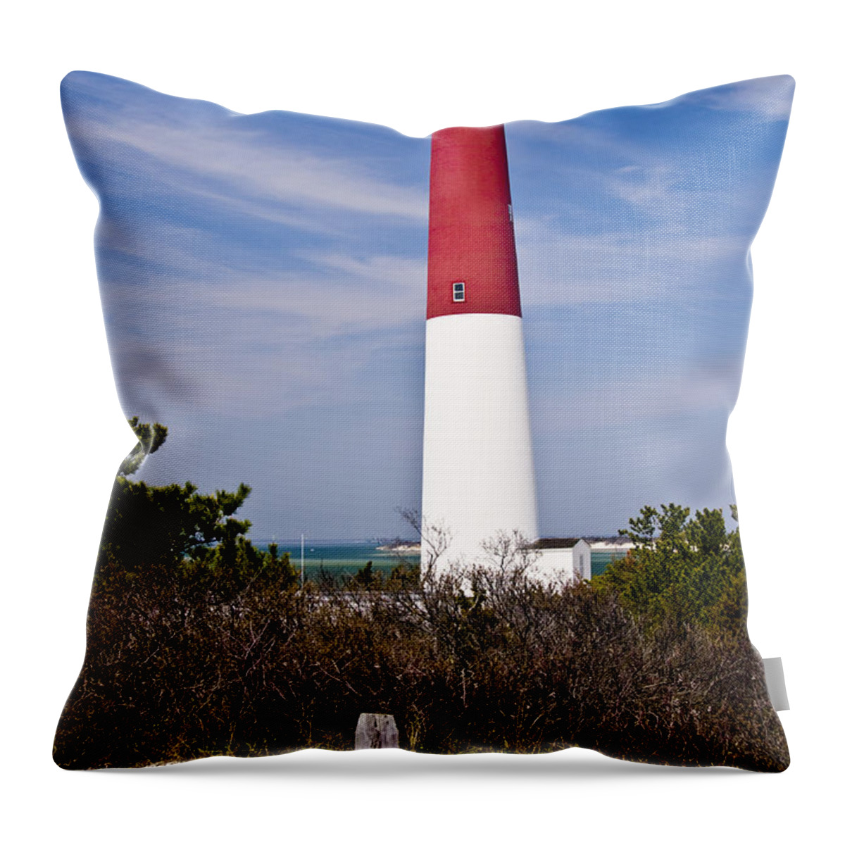 Nautical Throw Pillow featuring the photograph Barnegat Lighthouse by Anthony Sacco