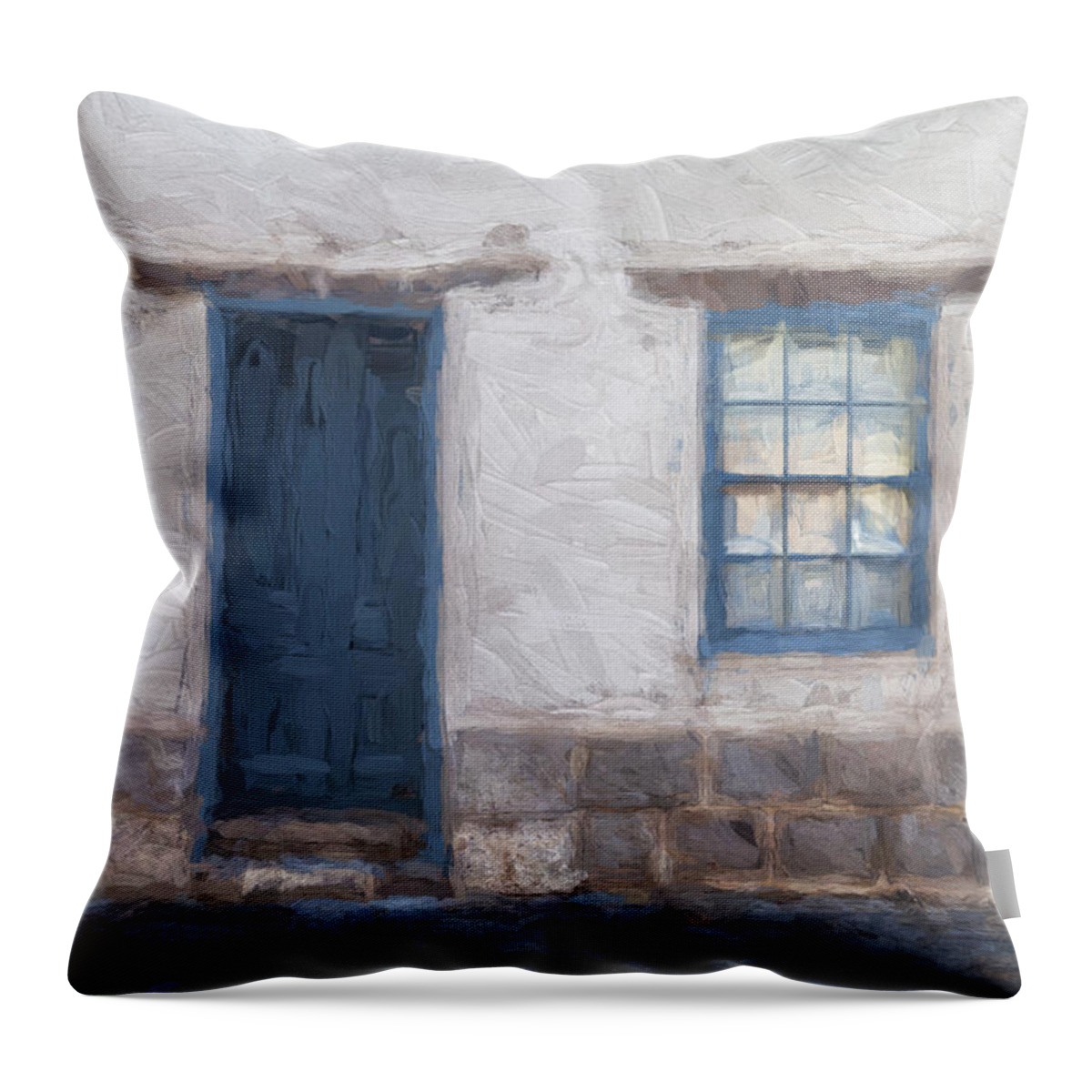 Arizona Throw Pillow featuring the mixed media Barrio Historico Tucson Painterly Look by Carol Leigh