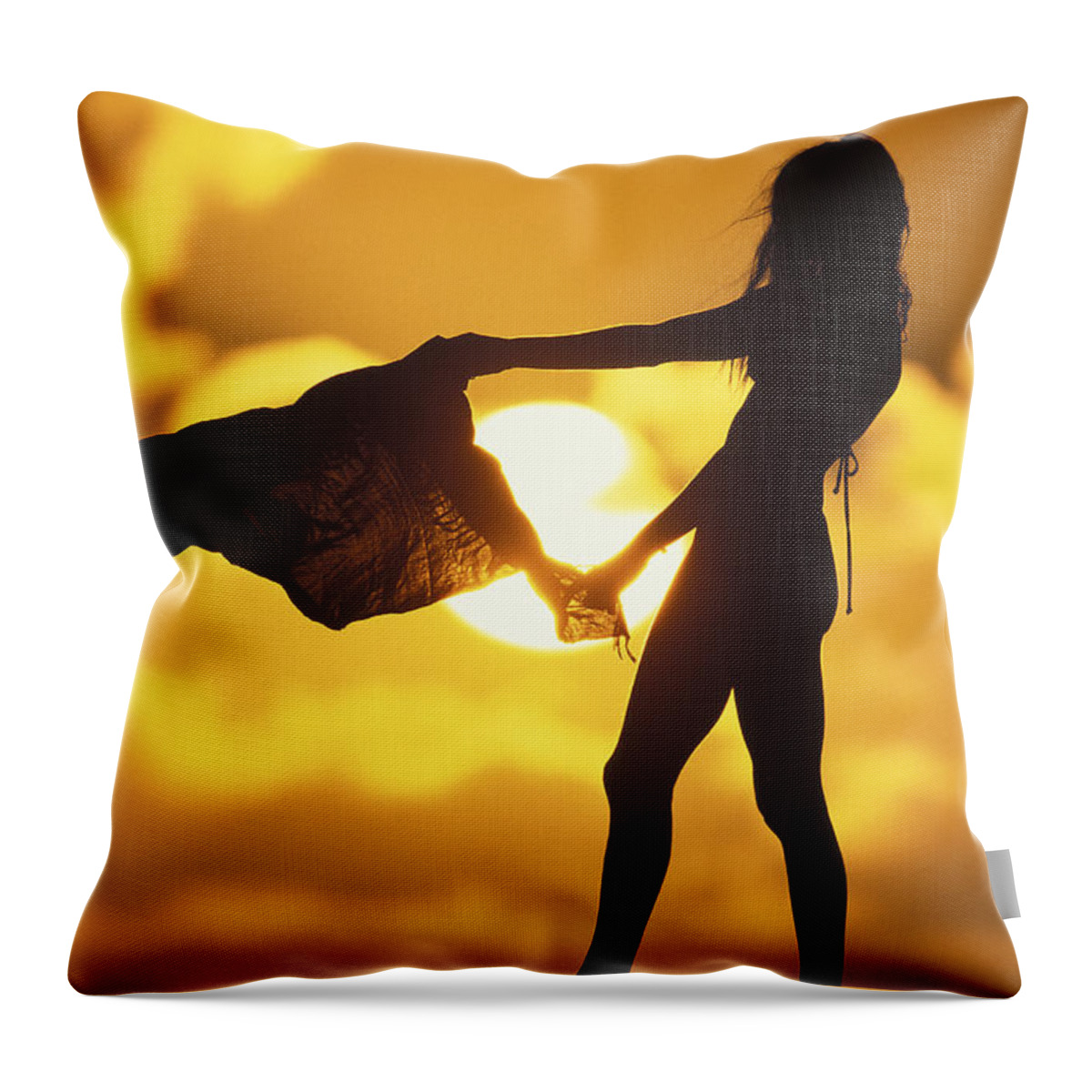 Beach Girl Throw Pillow featuring the photograph Beach Girl by Sean Davey