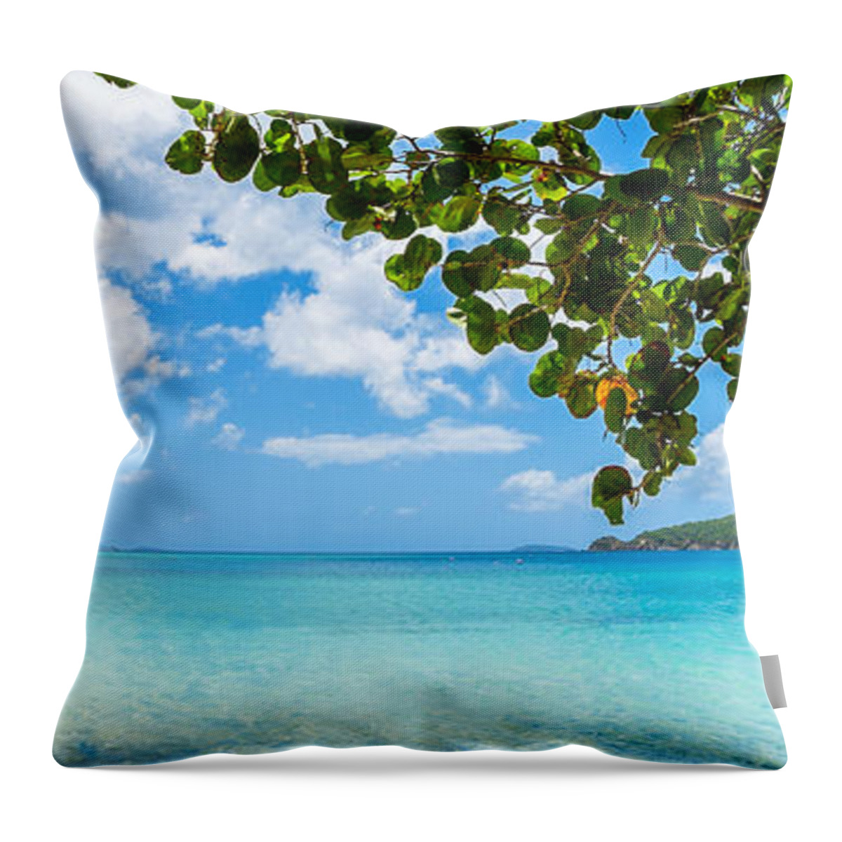 Caribbean Throw Pillow featuring the photograph Beautiful Caribbean beach by Raul Rodriguez