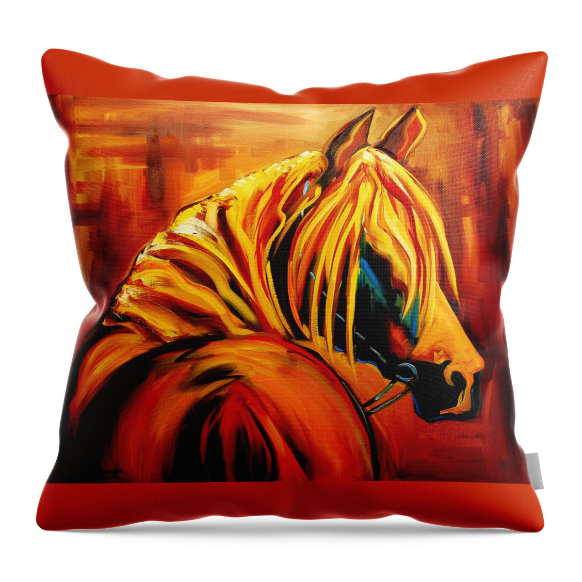 Horse Throw Pillow featuring the painting Behind You by Diane Whitehead
