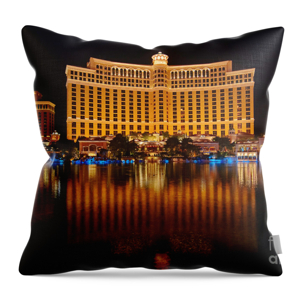 Bellagio Hotel Vegas Throw Pillow