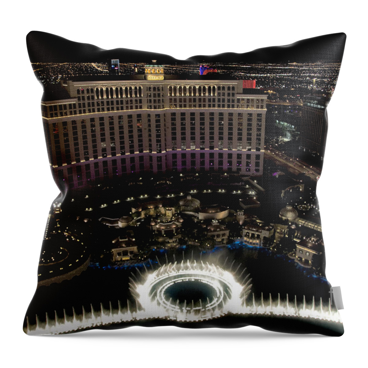 Bellagio Hotel Throw Pillow by Mark Newman - Science Source Prints - Website