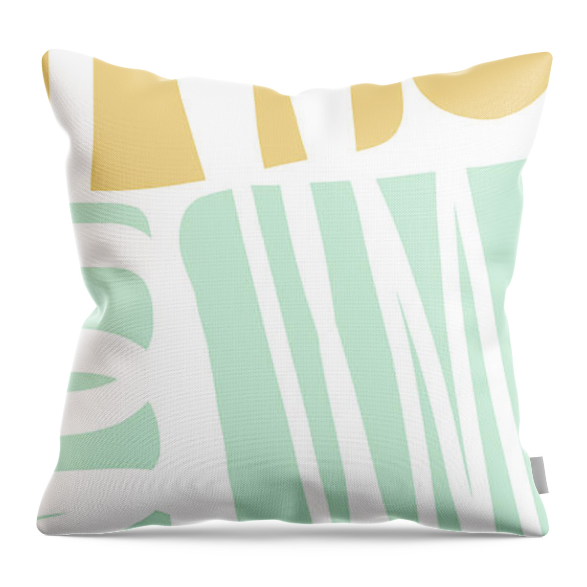 Abstract Throw Pillow featuring the mixed media Bento 1- Abstract Shape Painting by Linda Woods