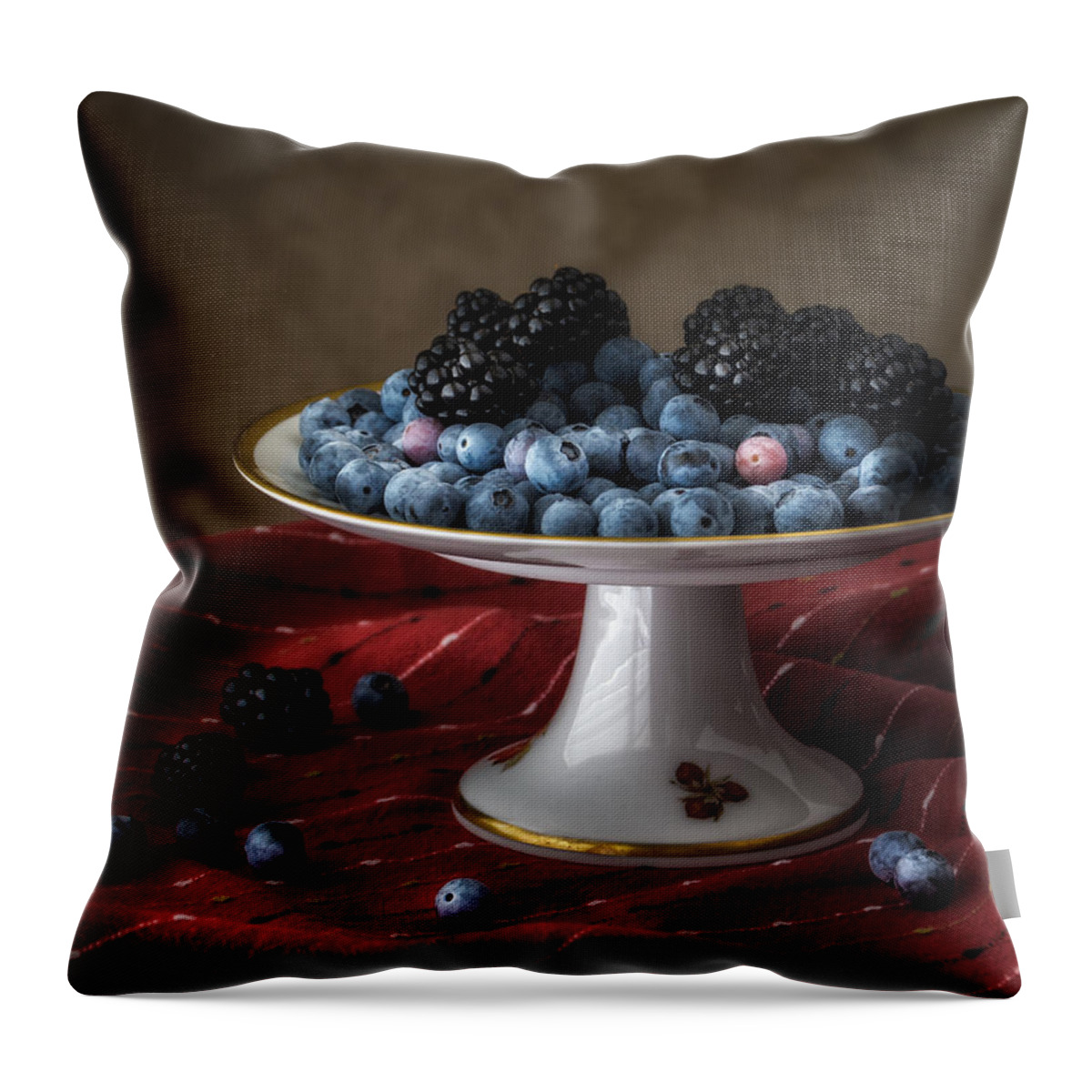 Berries Throw Pillow featuring the photograph Berries in Soft Light by James Barber