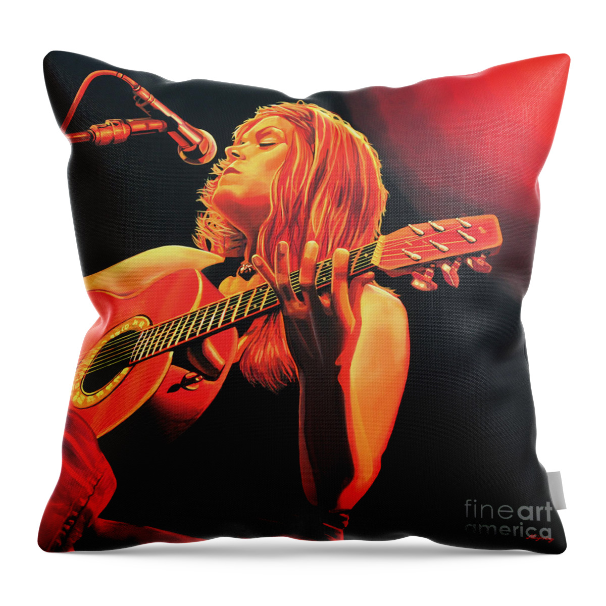 Beth Hart Throw Pillow featuring the painting Beth Hart by Paul Meijering
