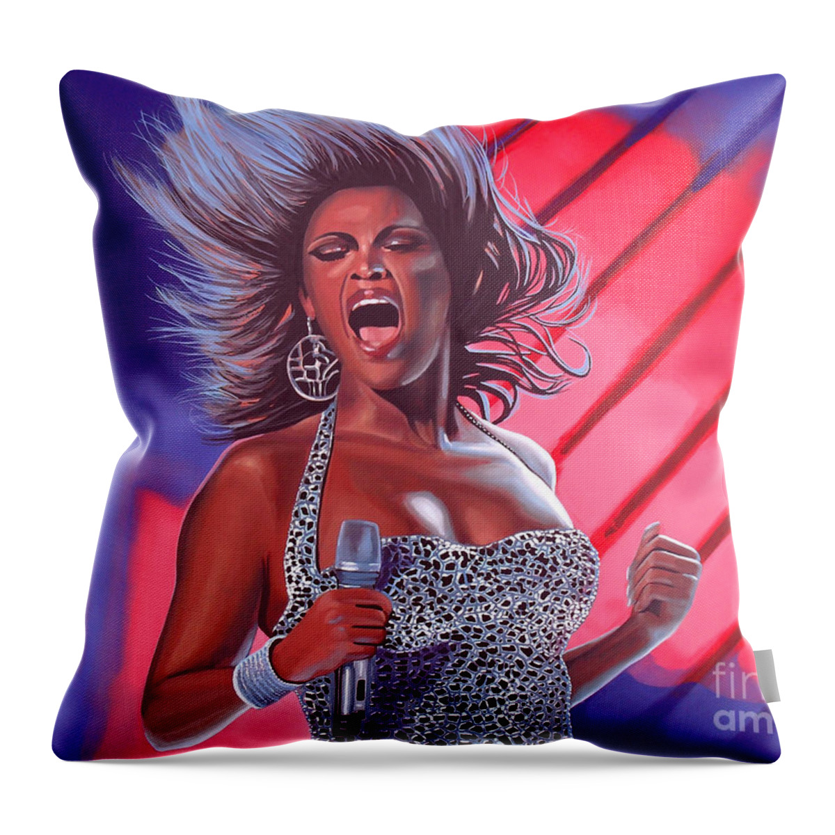 Beyonce Throw Pillow featuring the painting Beyonce by Paul Meijering
