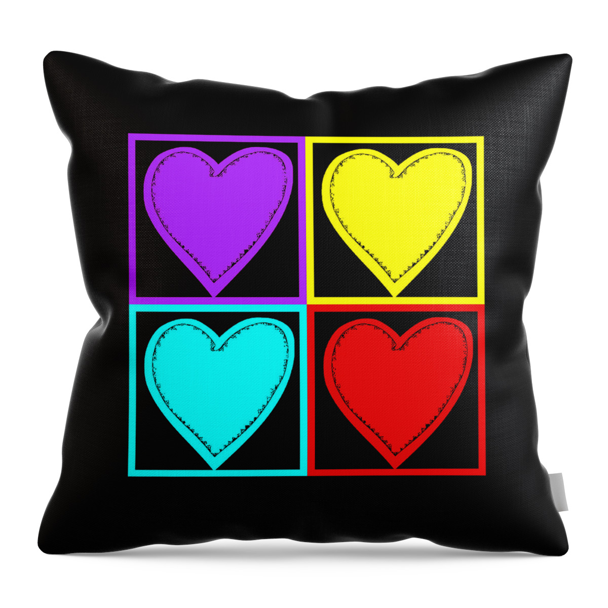 Heart Throw Pillow featuring the digital art Big Hearts I by Marianne Campolongo
