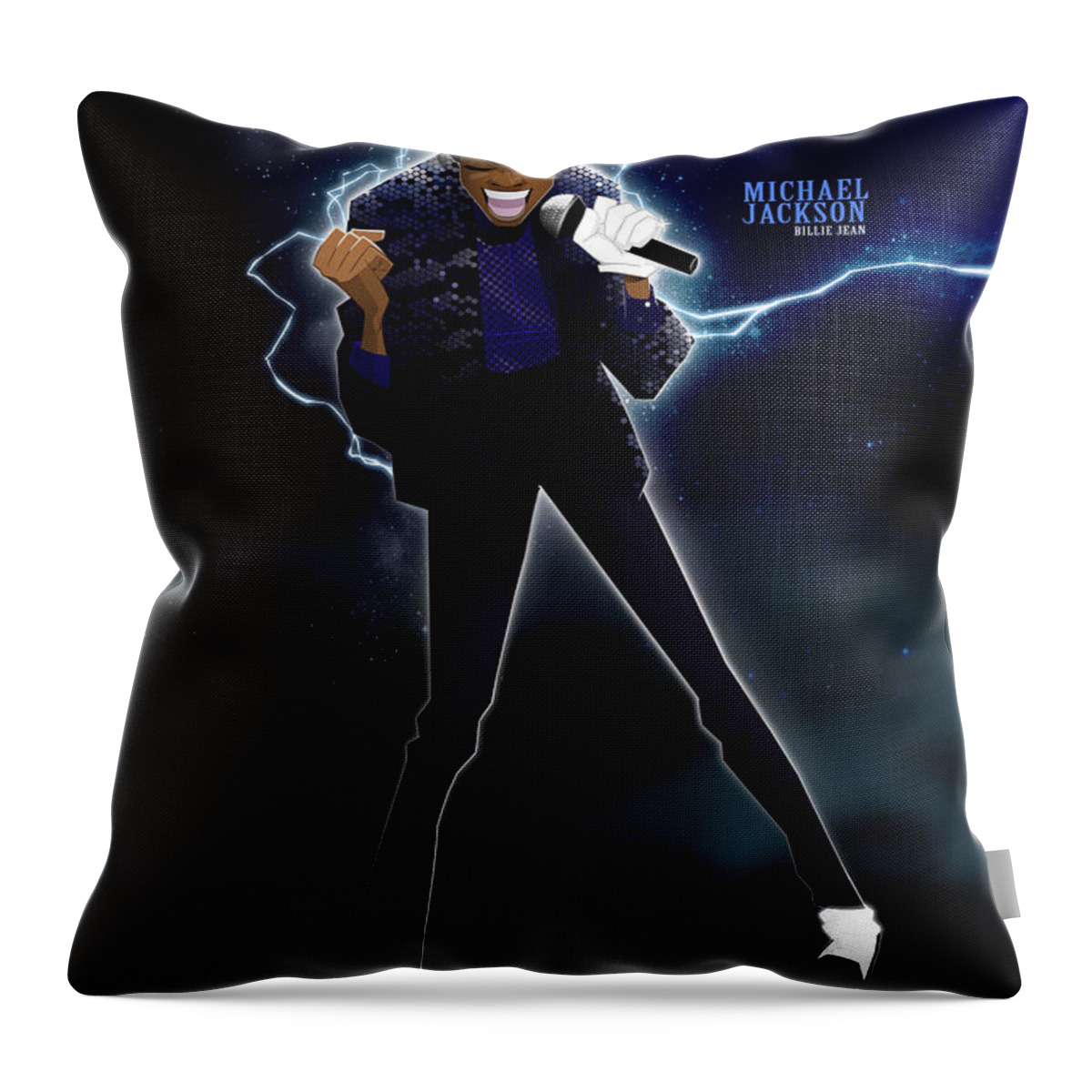 Micheal Jackson Throw Pillow featuring the digital art Billie Jean by Nelson Dedos Garcia