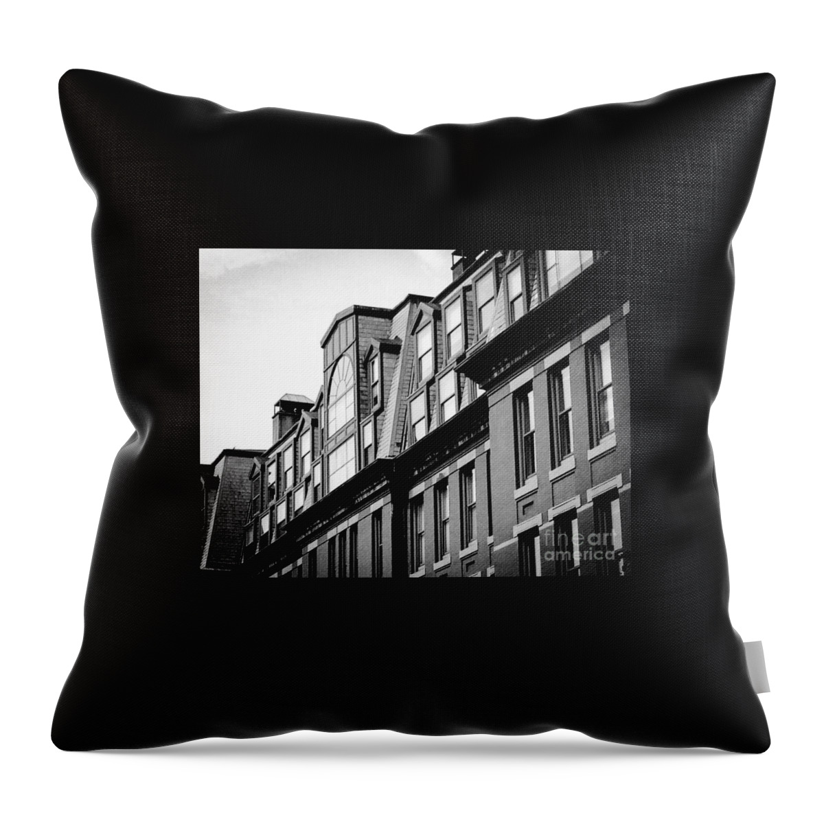 Black And White Throw Pillow featuring the photograph Black and white Boston by Deena Withycombe