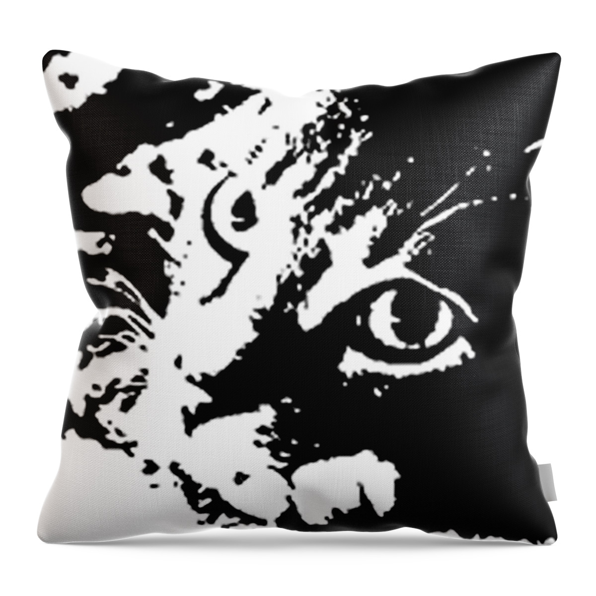 black and white cat pillow