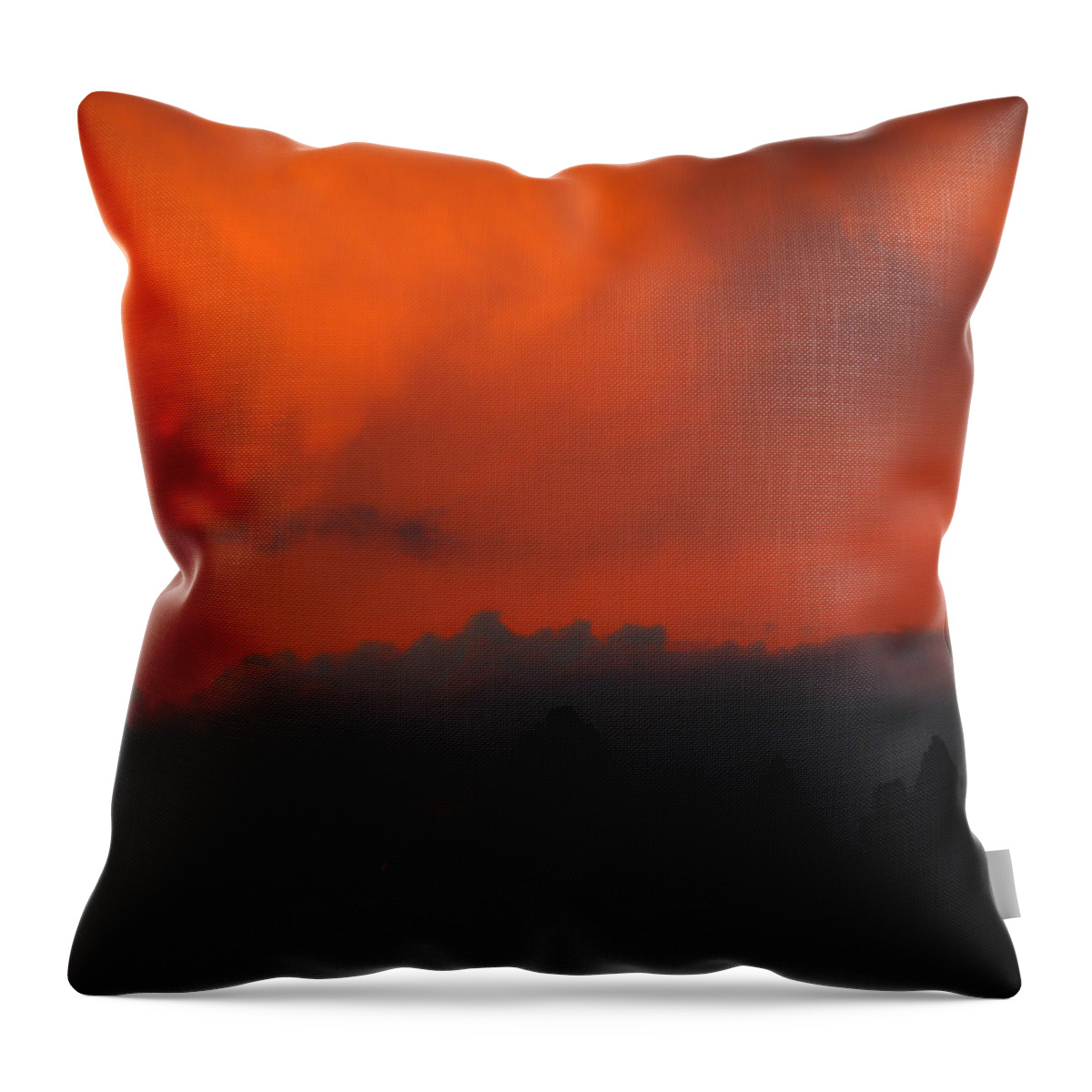 Fire Throw Pillow featuring the photograph Blazing Sky by Donna Blackhall