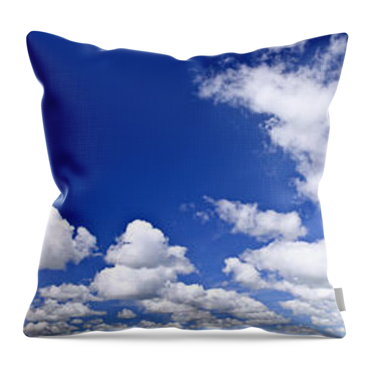Sky Throw Pillow featuring the photograph Blue cloudy sky panorama by Elena Elisseeva