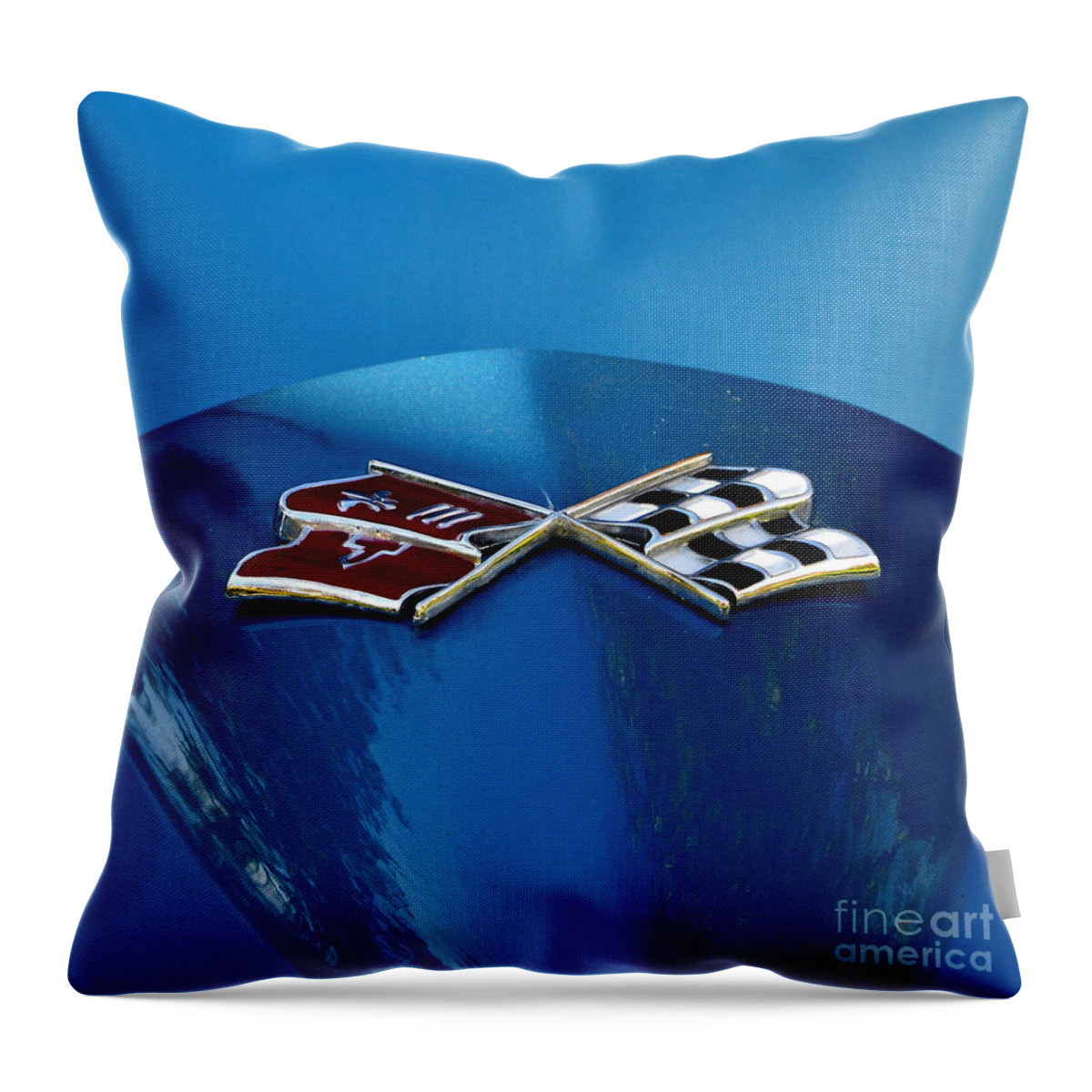  Throw Pillow featuring the photograph Blue Corvette by Dean Ferreira