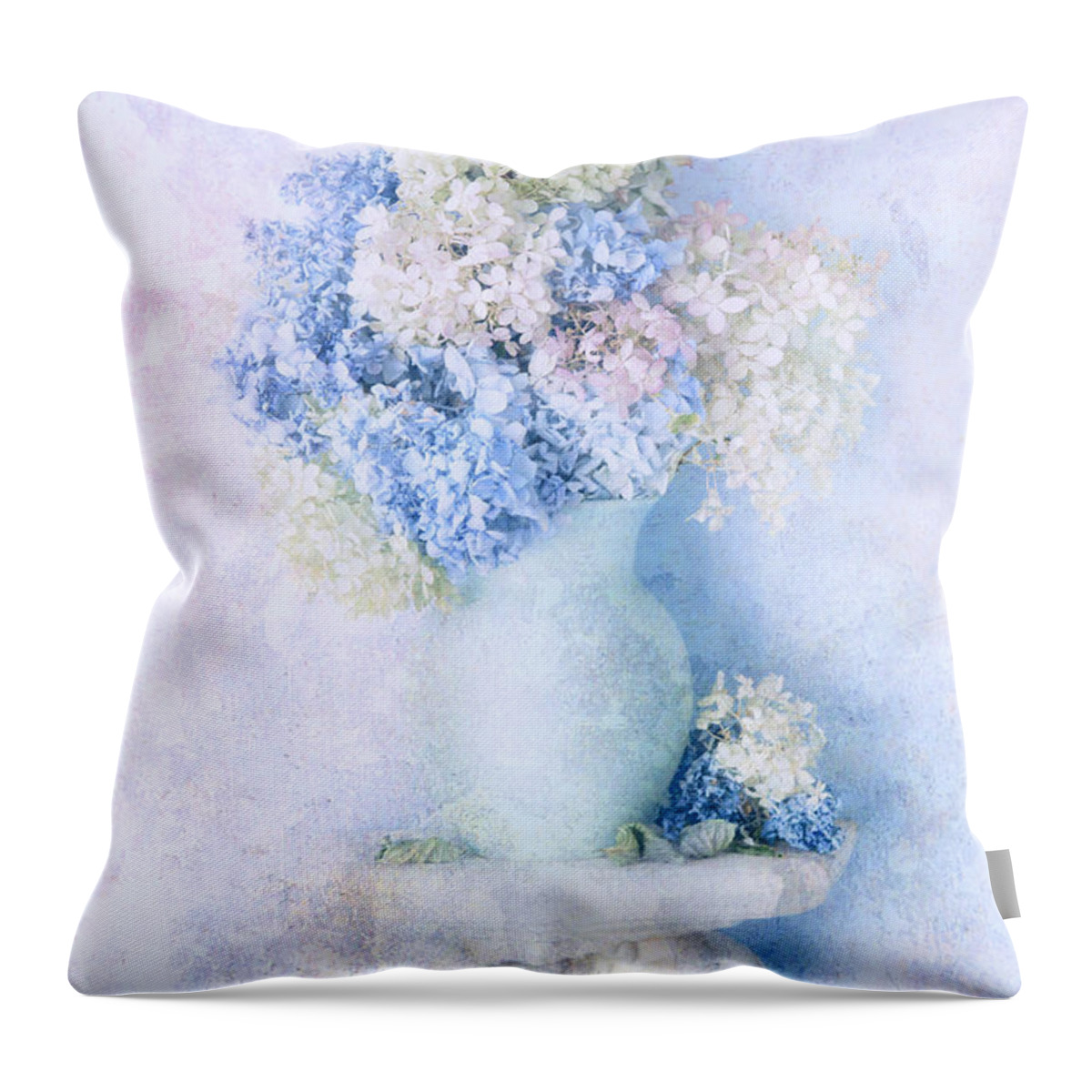 Hydrangea Throw Pillow featuring the photograph Blue Hydrangea by Theresa Tahara