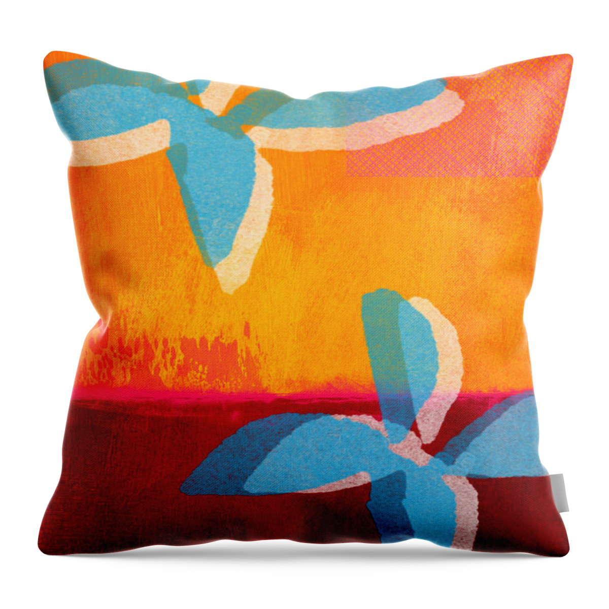 Abstract Painting Throw Pillow featuring the painting Blue Jasmine by Linda Woods