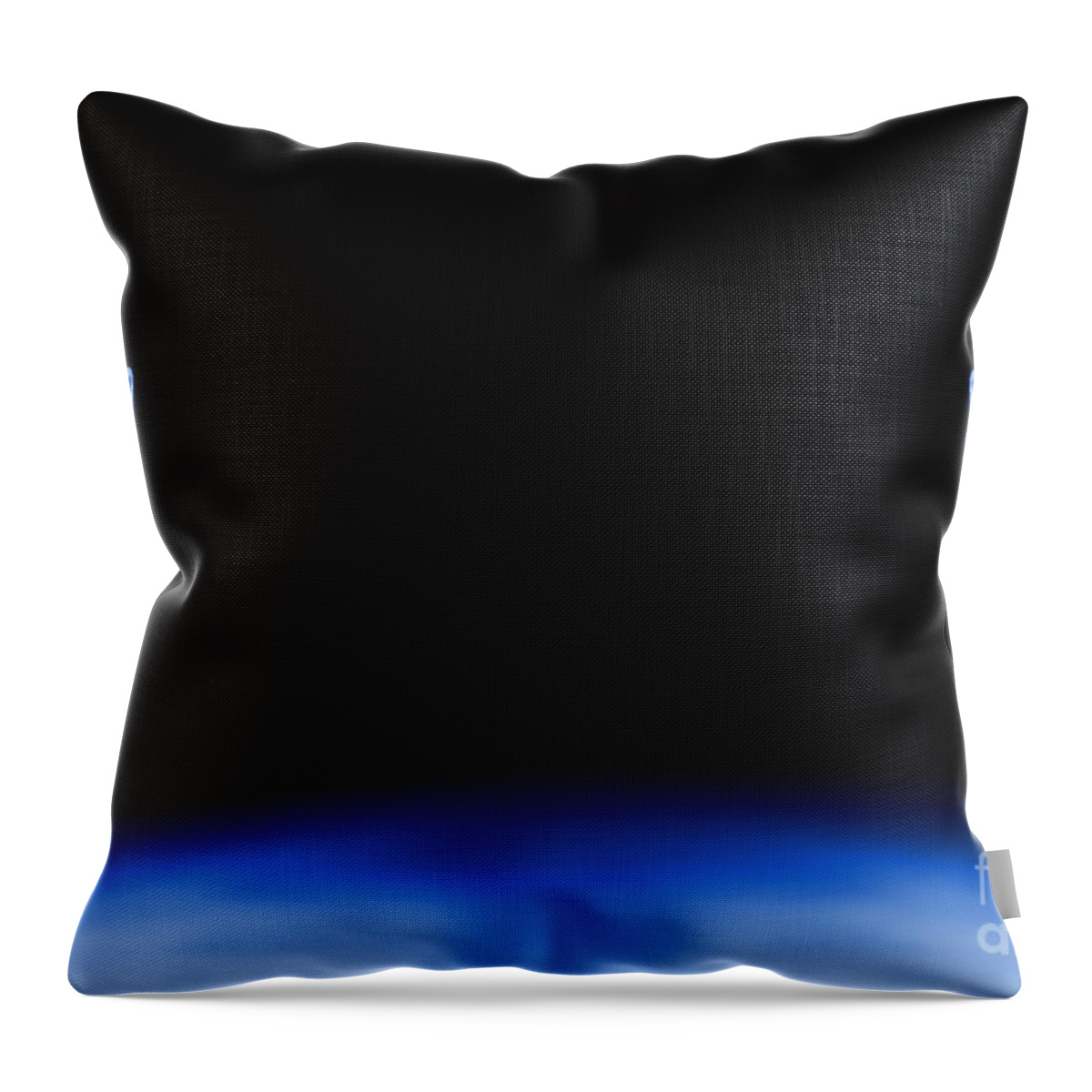 Glowing Throw Pillow featuring the photograph Blue LED lights both sides of the image with space for text by Simon Bratt