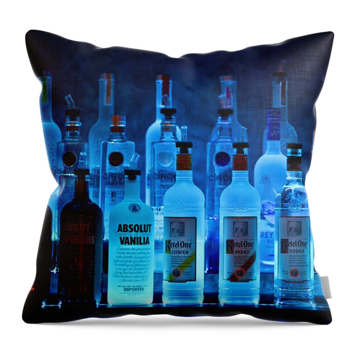 Blue Throw Pillow featuring the photograph Blue Night Shadows by Evelina Kremsdorf