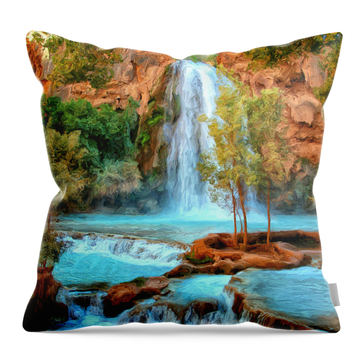 Blue Pool At Havasupai Falls Throw Pillow for Sale by Dominic Piperata
