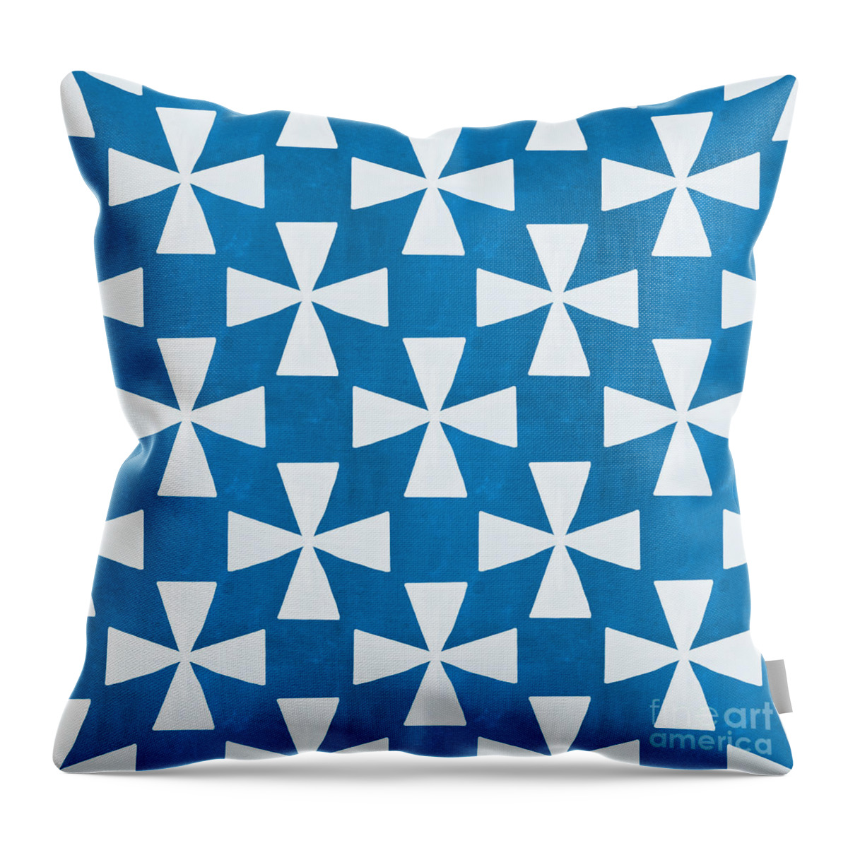 Abstract Throw Pillow featuring the painting Blue Twirl by Linda Woods