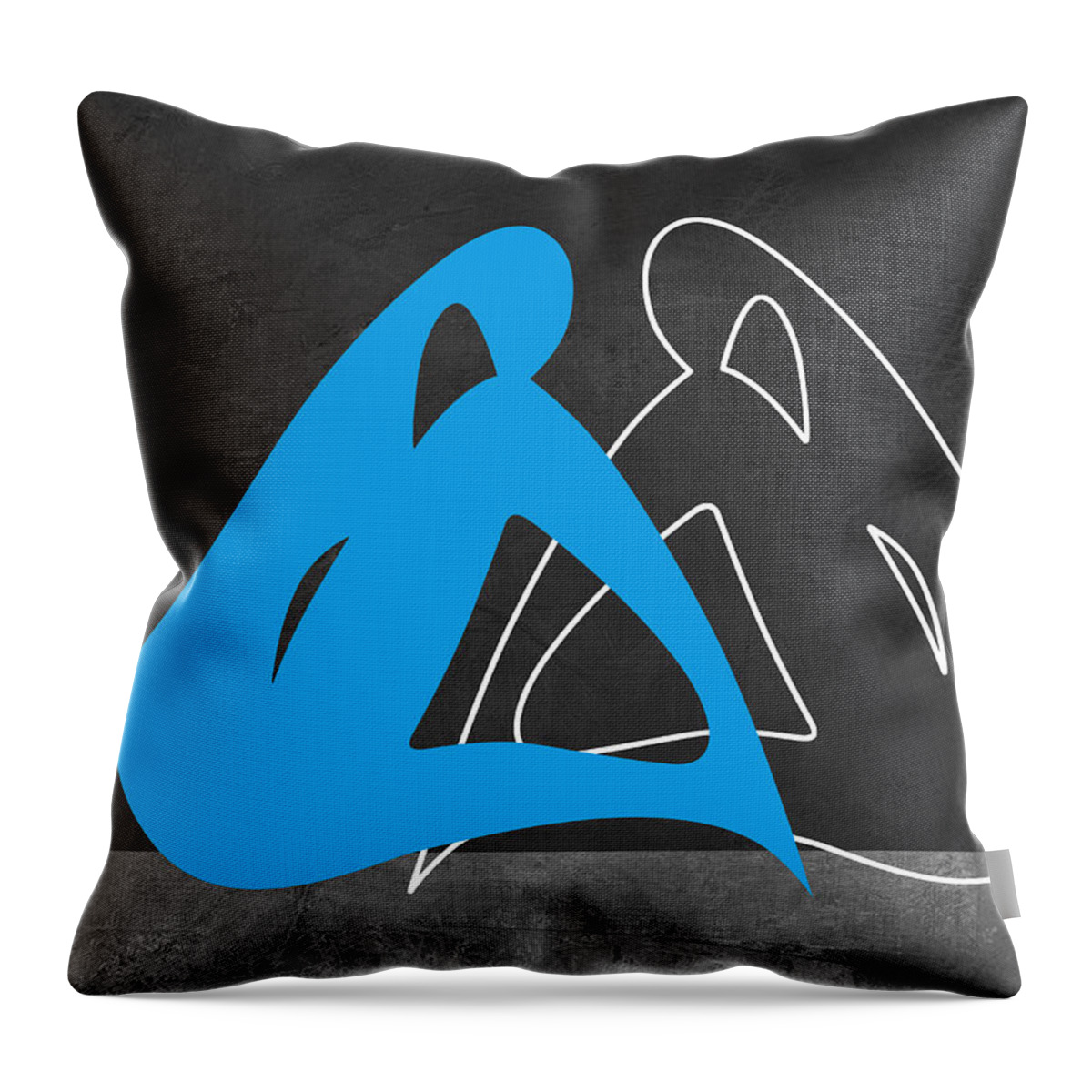 Abstract Throw Pillow featuring the painting Blue Woman by Naxart Studio