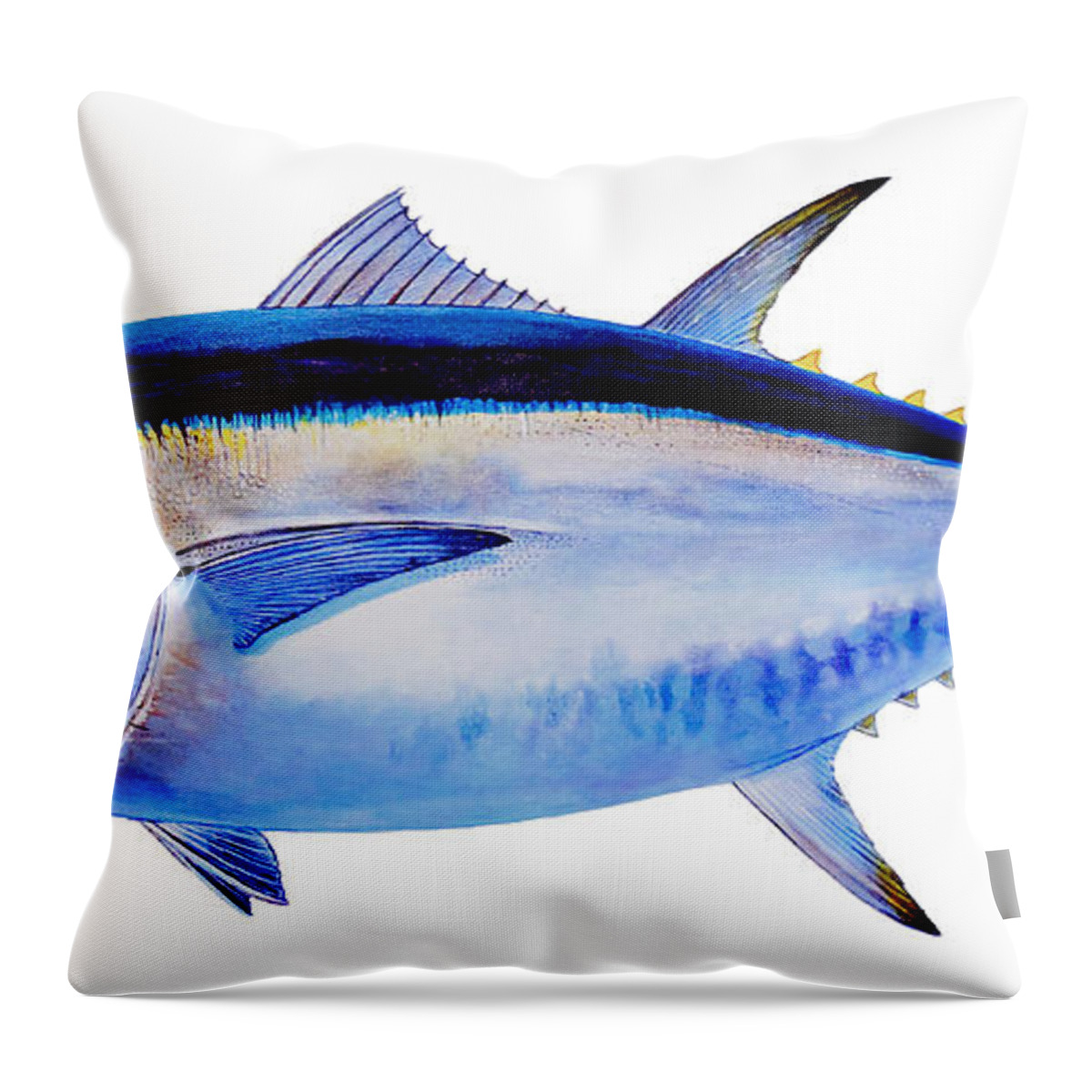 Bluefin Throw Pillow featuring the painting Bluefin tuna by Carey Chen