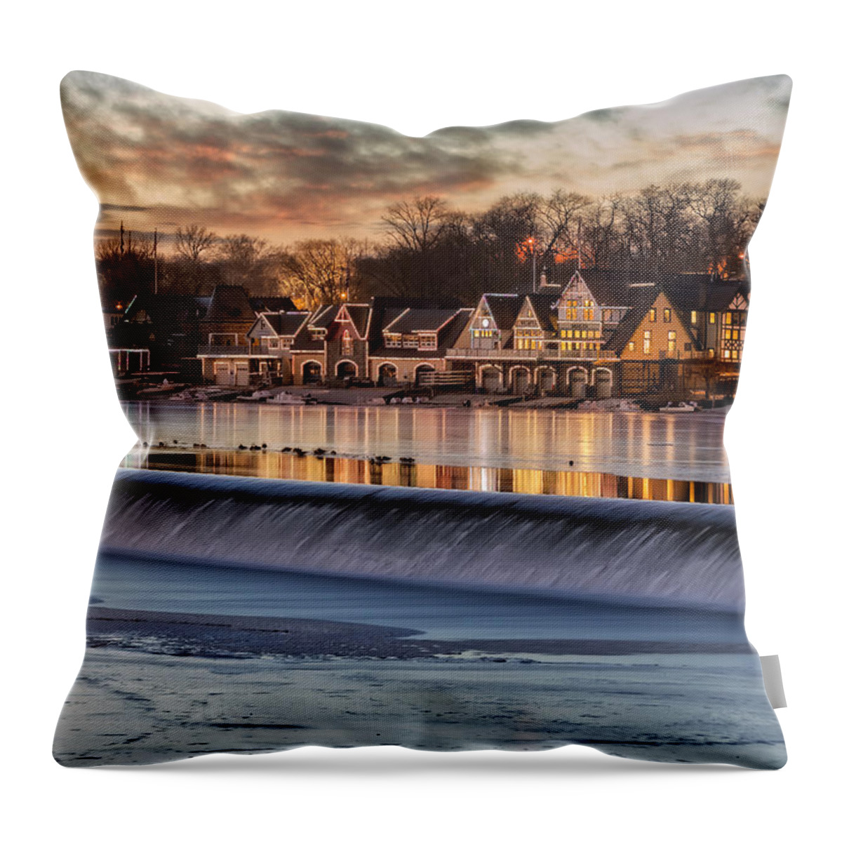 Boat House Row Throw Pillow featuring the photograph Boathouse Row Philadelphia PA by Susan Candelario