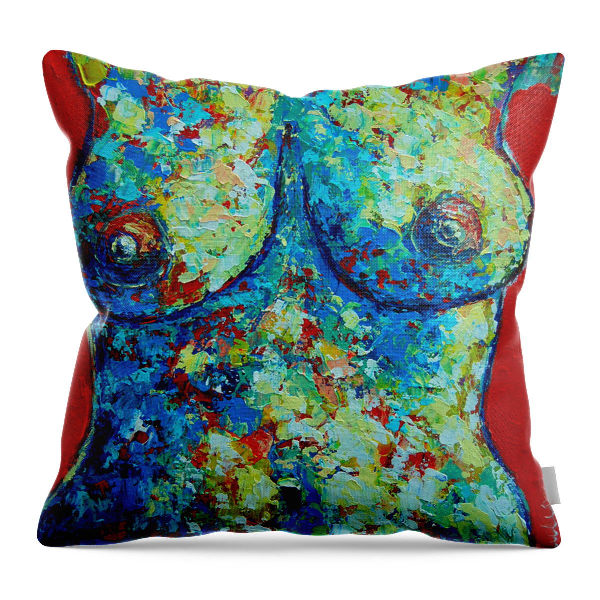 Nude Throw Pillow featuring the painting Bodyscape by Ana Maria Edulescu