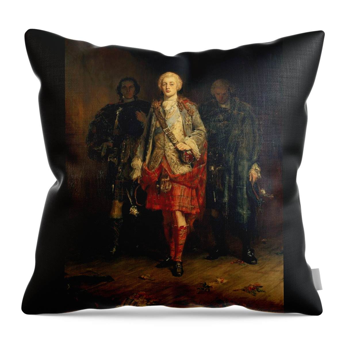John Pettie Throw Pillow featuring the painting Bonnie Prince Charlie by MotionAge Designs