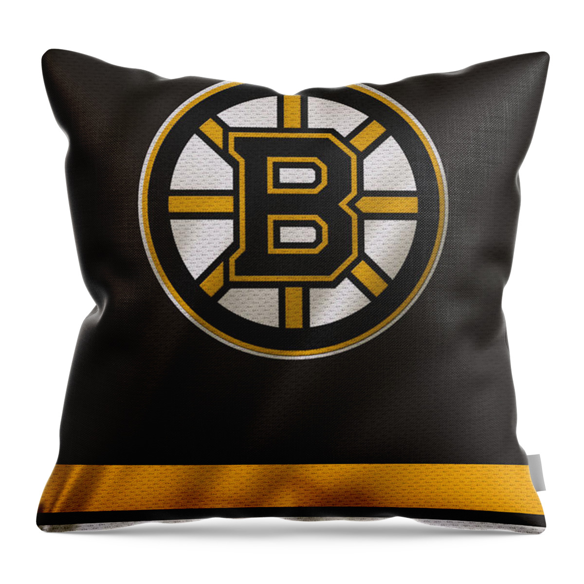 Bruins Throw Pillow featuring the photograph Boston Bruins Uniform by Joe Hamilton