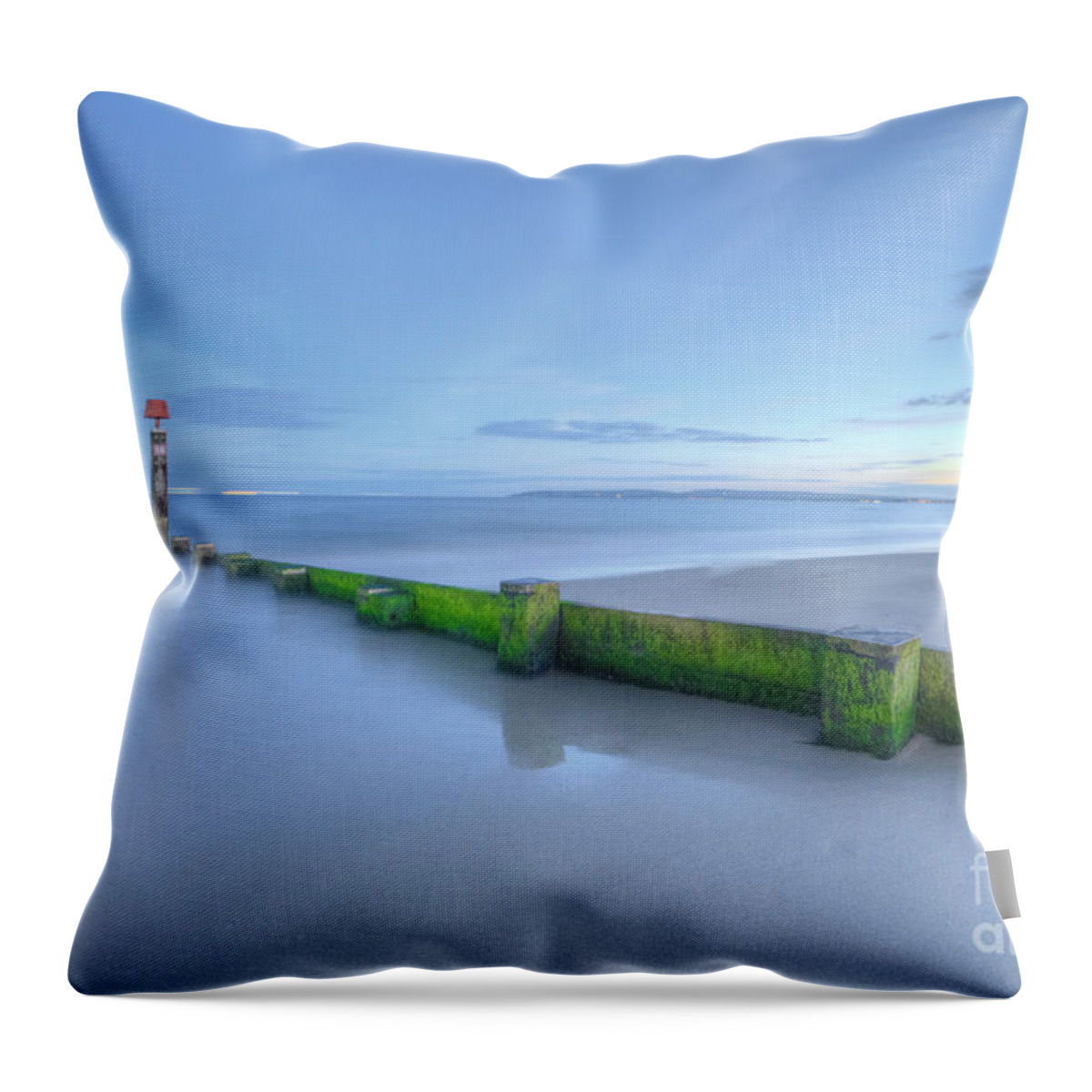 Yhun Suarez Throw Pillow featuring the photograph Bournemouth Beach Sunset by Yhun Suarez