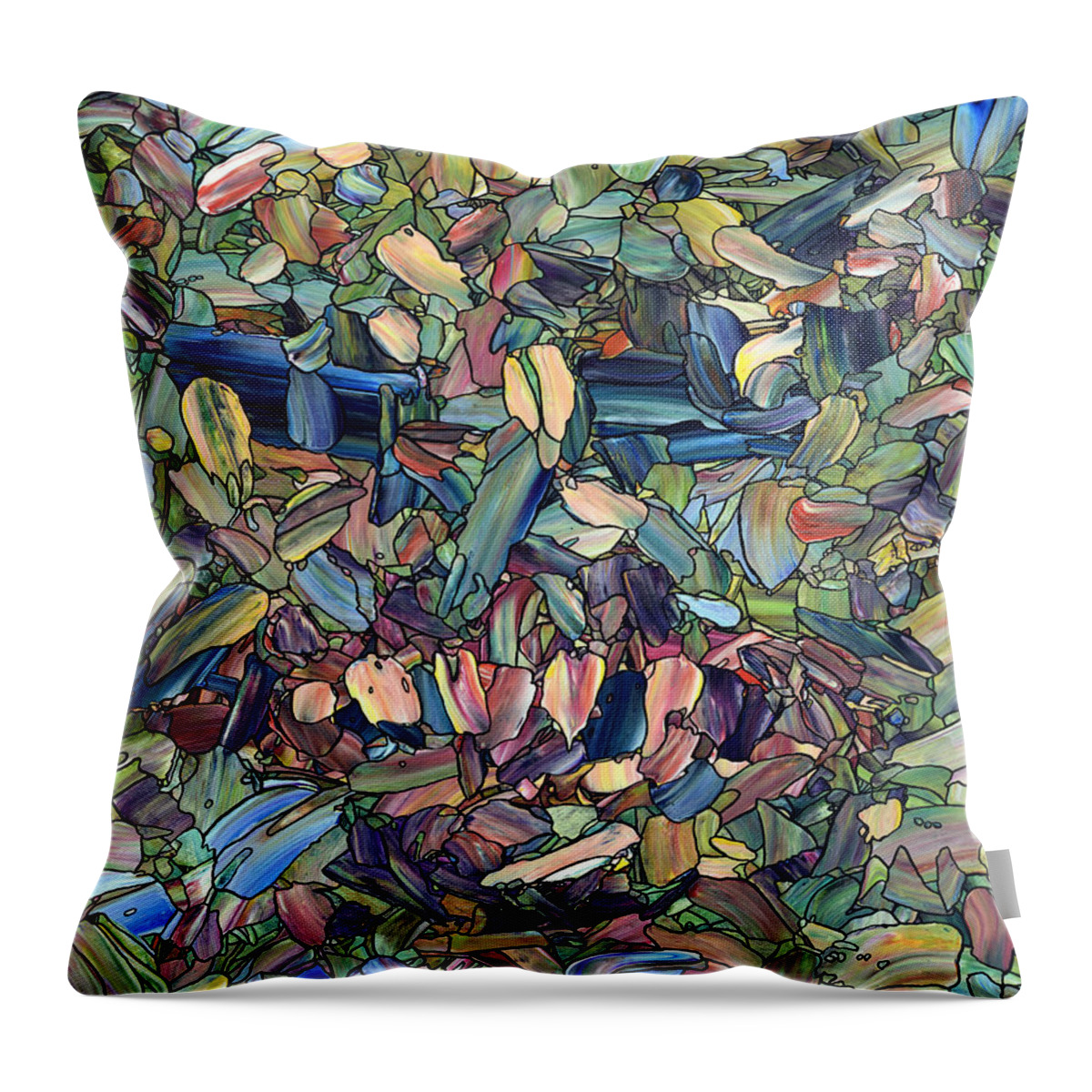 Abstract Throw Pillow featuring the painting Breaking Rank by James W Johnson
