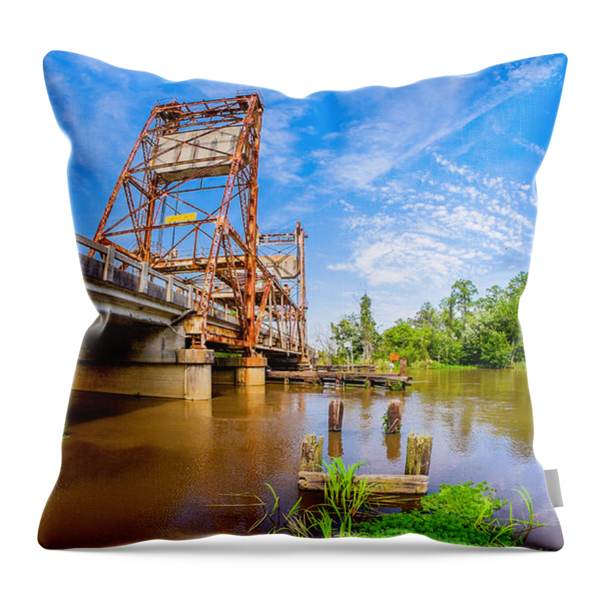 East Pearl River Throw Pillow featuring the photograph Bridge Life 3 by Raul Rodriguez
