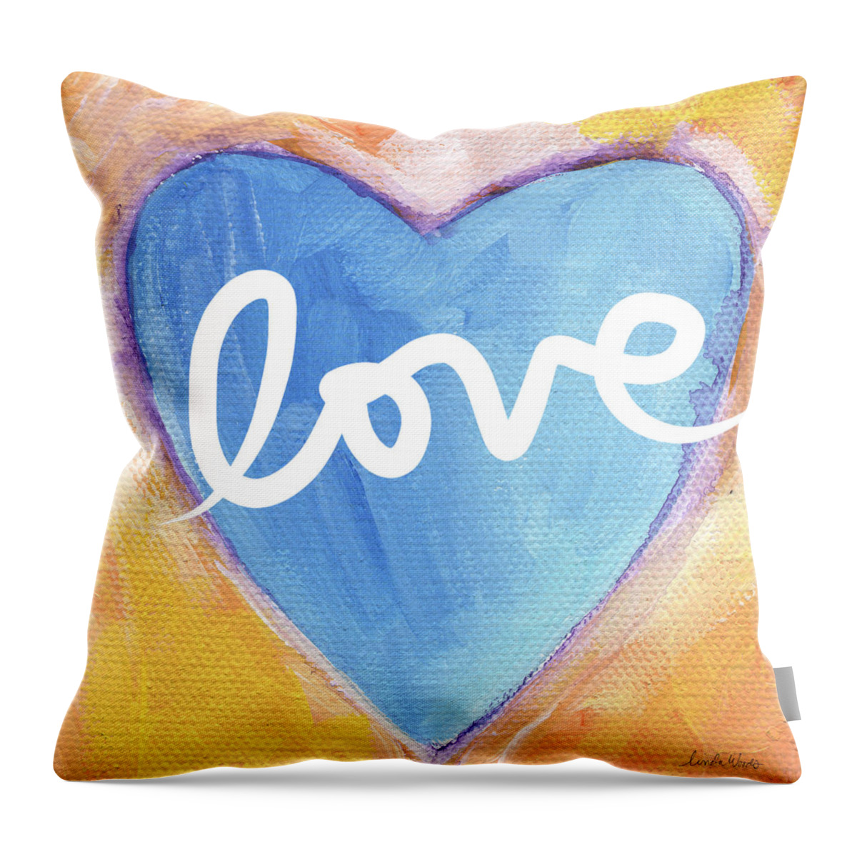 Love Throw Pillow featuring the painting Bright Love by Linda Woods