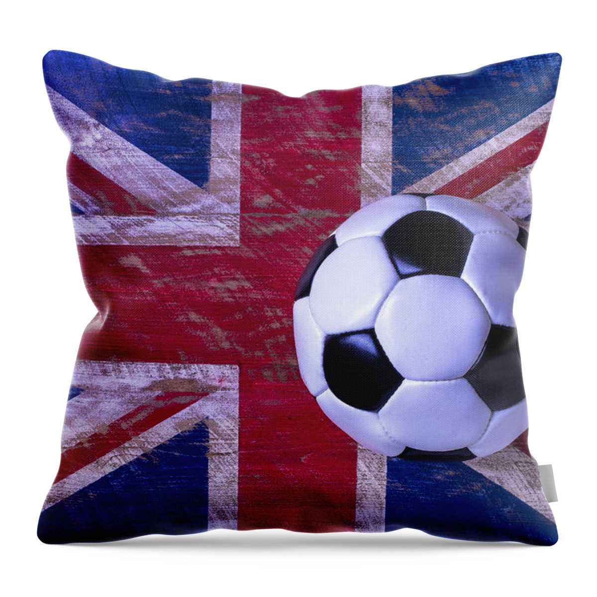 British Flag And Soccer Ball Throw Pillow For Sale By Garry Gay