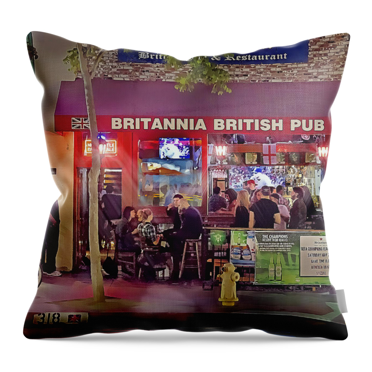 British Pub Throw Pillow featuring the photograph British Pub by Chuck Staley