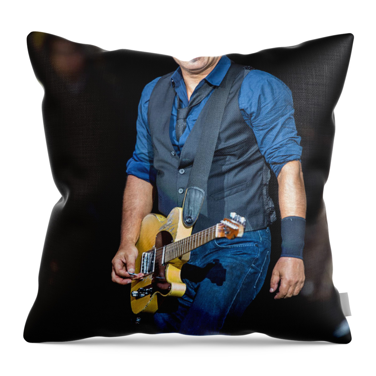 Bruce Springsteen Throw Pillow featuring the photograph Bruce Springsteen by Georgia Fowler