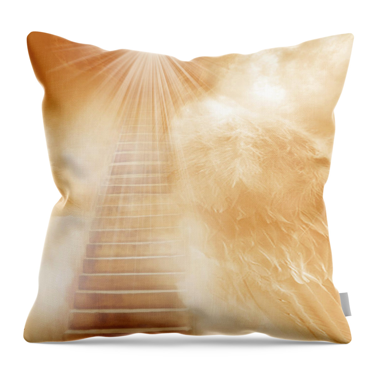 Brush Of Angels Wings Throw Pillow featuring the digital art Brush of Angels Wings by Jennifer Page