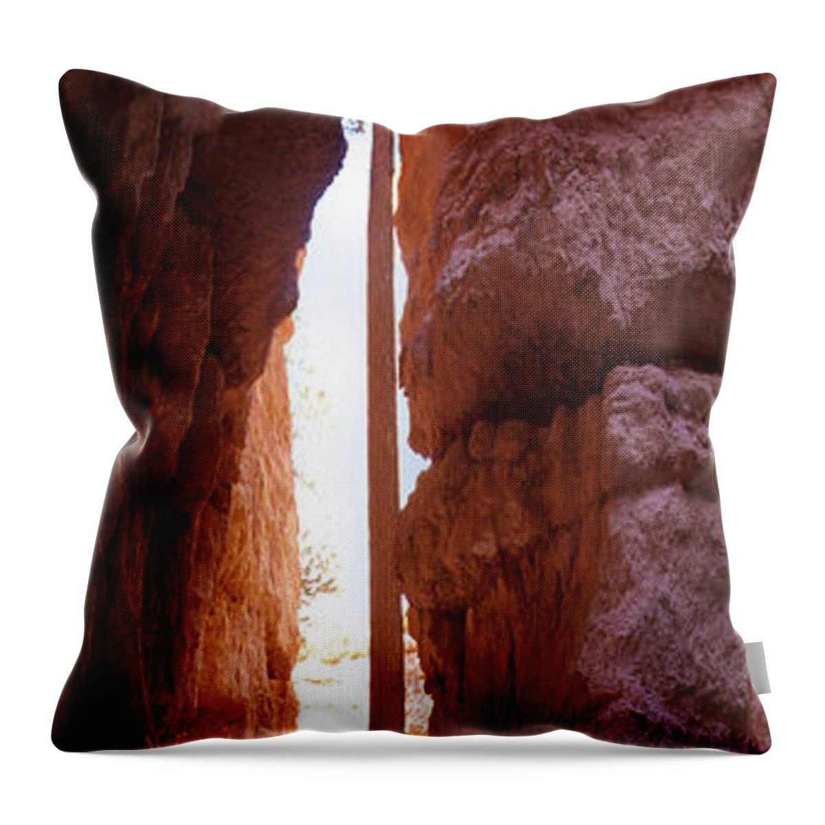 Bryce Canyon Throw Pillow featuring the photograph Bryce Canyon from the Bottom Panoramic by Mike McGlothlen